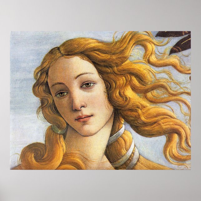 Póster Nacimiento del detalle de Venus, Botticelli (Frente)