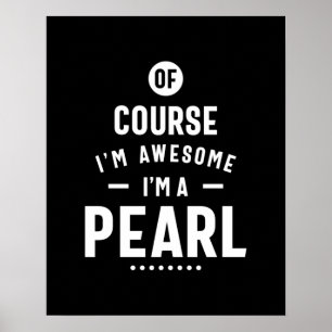 Póster Nacimiento del nombre personalizado de Pearl