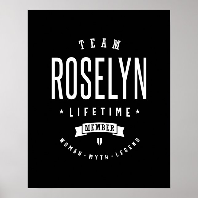 Póster Nacimiento del nombre personalizado de Roselyn (Frente)