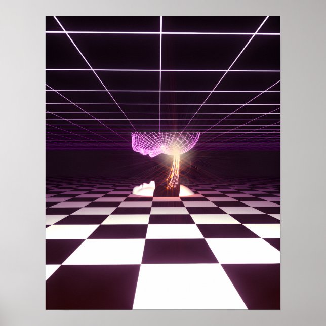Póster Nacimiento Digital [estética synthwave] (Frente)
