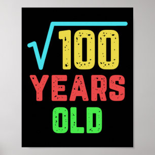 Póster Nacimiento Regalo Raíz Cuadrada De 100 Años