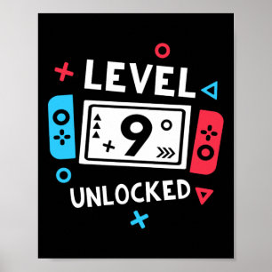 Póster Nacimiento Shirt Boy Nivel 9 Juego de video desblo