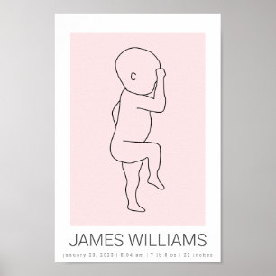 Póster Nacimientos de bebé Poster personalizado - rosa