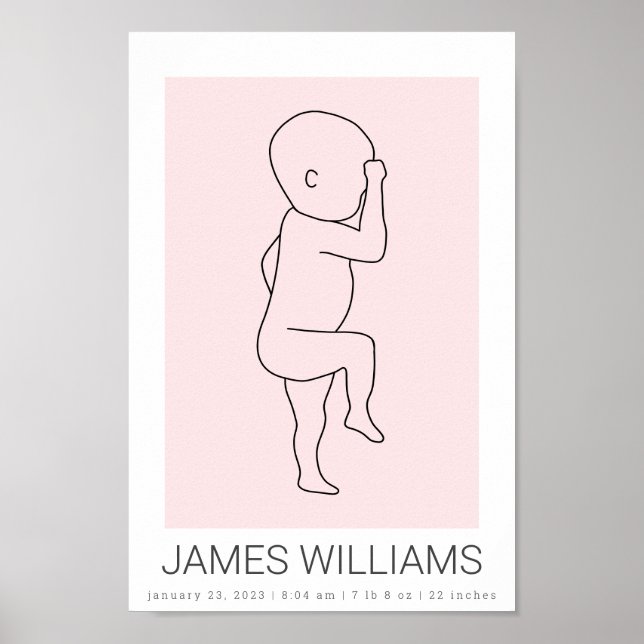 Póster Nacimientos de bebé Poster personalizado - rosa (Frente)