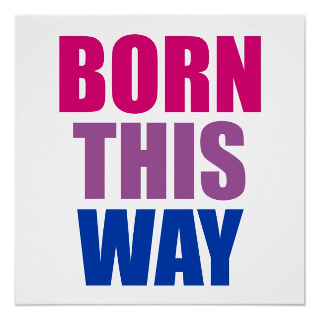 Póster Nació así Bisexual Bi Pride LGBTQ (Anverso)