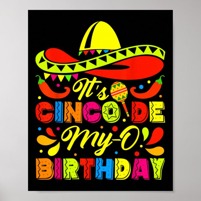 Póster Nació cinco cumpleaños de mi Fiesta mexicana (Frente)