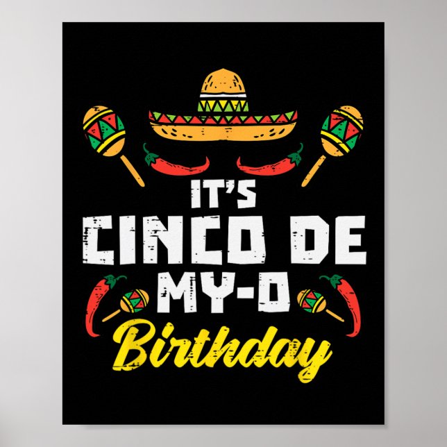Póster Nació cinco cumpleaños de mi Fiesta mexicana (Frente)