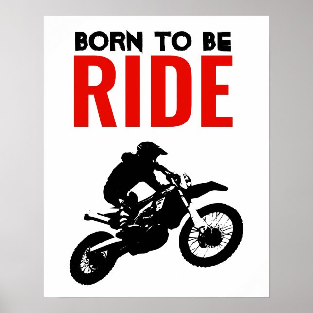 Póster Nació para ser Motocross Motorcycle Sport (Frente)