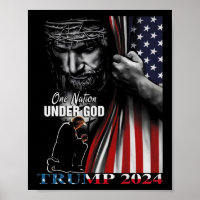Nación bajo Dios Trump 2024 Dios Bandera Americana