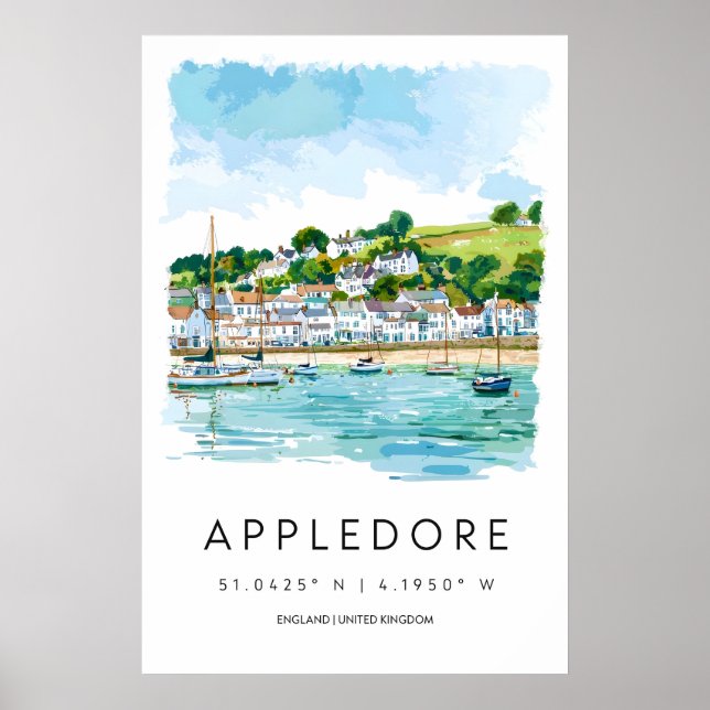 Póster Nacional de Esquí del Parque Acuarela Apple (Frente)