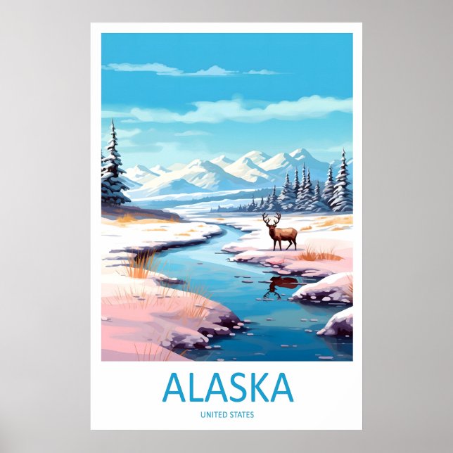 Póster Nacional de Esquí del Parque de Alaska Vint (Frente)