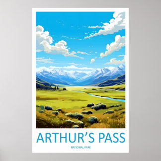 Póster Nacional de Viaje al Parque de Esquí Arthur