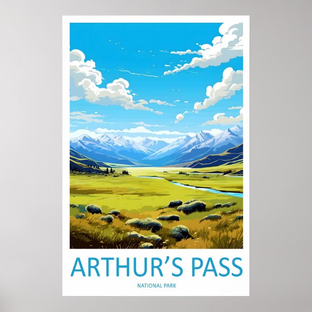 Póster Nacional de Viaje al Parque de Esquí Arthur (Frente)