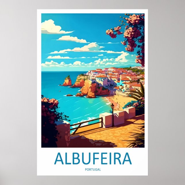 Póster Nacional de Viaje de Esquí de Albufeira Vin (Frente)