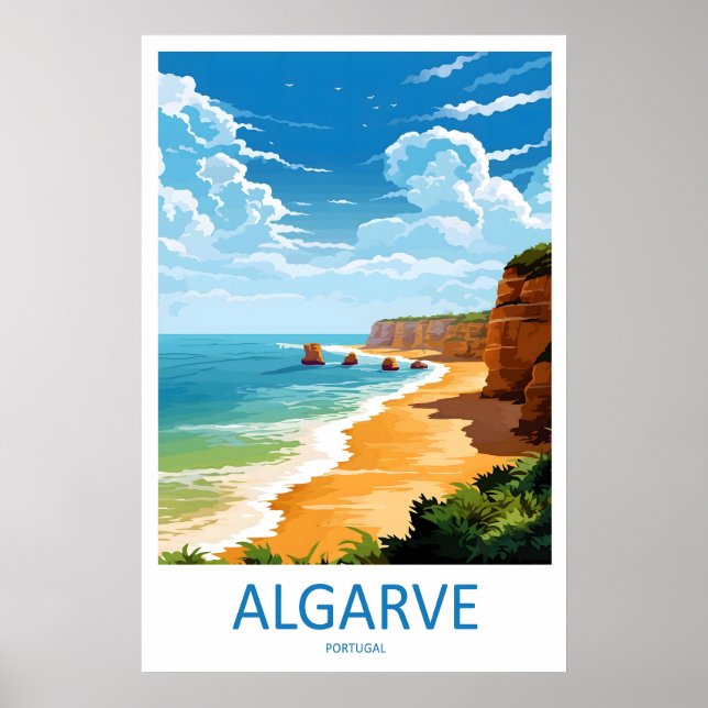 Póster Nacional del Parque Vintage de Algarve Ski  (Frente)