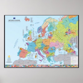 Póster Naciones d'Europe Carte des nations (en français)