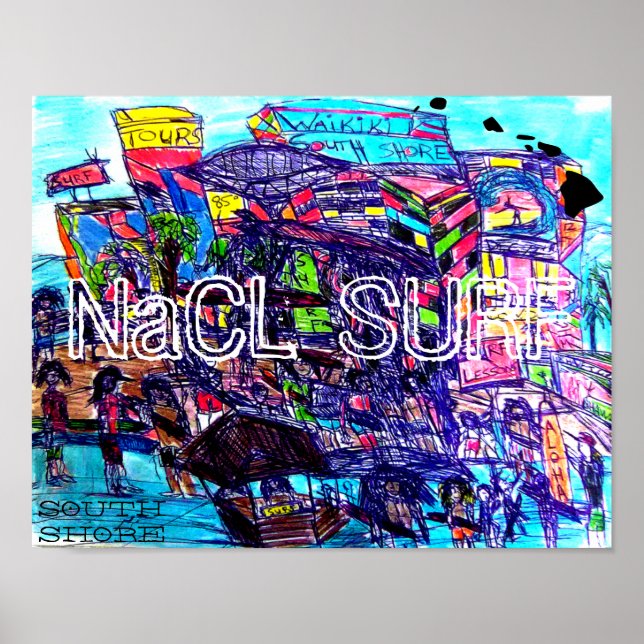 Póster NaCL SURF COSTA SUR WAIKIKI (Frente)