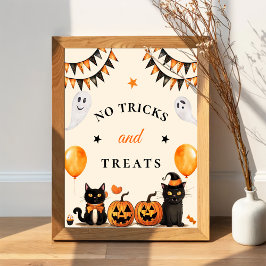 Póster " Nada de trucos y tratamientos " Boo Black Cat Ha