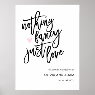 Póster Nada Elegante Solo Amor Casual Bienvenida Boda