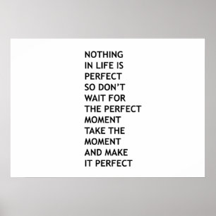 Póster Nada en la vida es perfecto