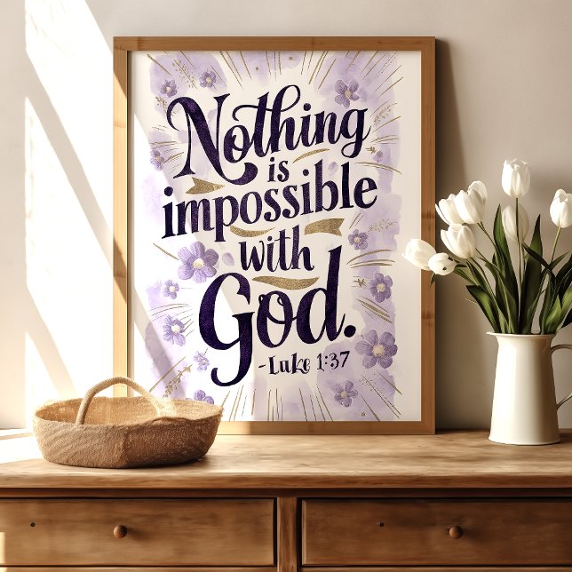 Póster Nada Es Imposible: Luke 1:37 Art Print (Subido por el creador)