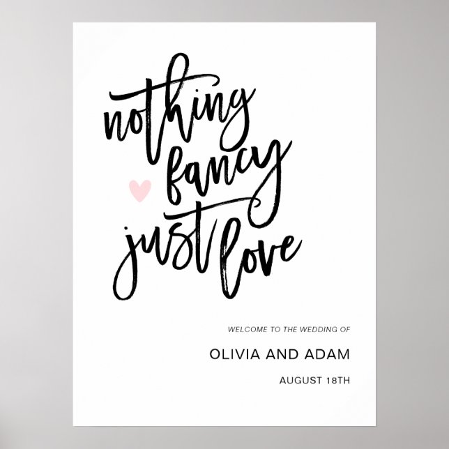 Póster Nada Fancy Ama Solamente La Bienvenida Del Boda Ca (Frente)