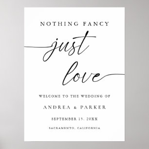 Póster Nada Fancy Ama Solamente La Bienvenida Del Boda Ca