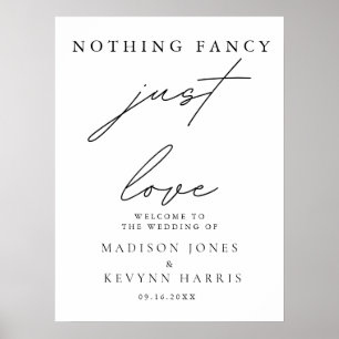 Póster Nada Fancy Just Love Boda Rótulo