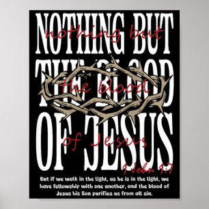 Póster Nada Más Que La Sangre De Jesús Biblia Cristiana E