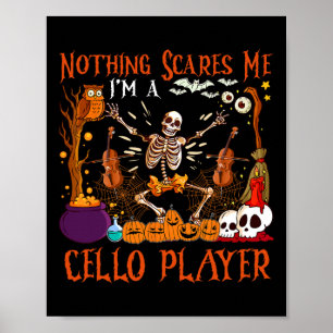 Póster Nada me asusta, soy un jugador de Cello Halloween 