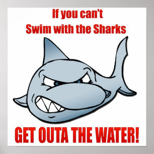 Póster Nadada con los tiburones