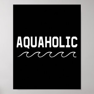 Póster Nadador Barco Aquahólico Deportes Acuáticos Lo