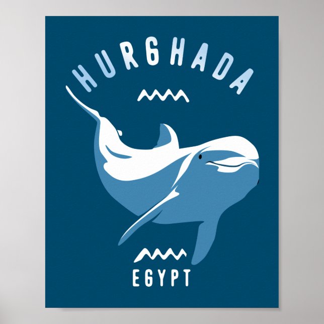 Póster Nadando con delfines Hurghada Egipto (Frente)