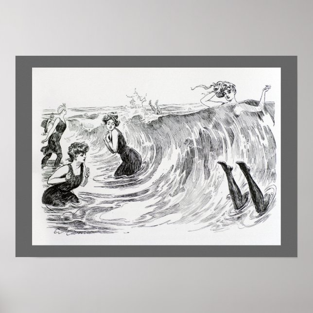 Póster Nadando en el mar (Frente)
