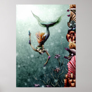 Póster Nadando hacia abajo