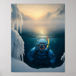 Póster Nadar como hacen los peces en invierno