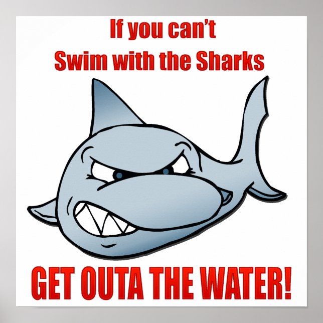 Póster Nadar con los tiburones (Frente)