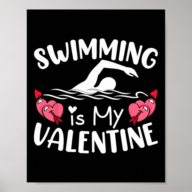 Póster Nadar Es Mi San Valentín Chicos Chicas Deportes Va (Frente)