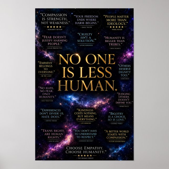 Póster Nadie Es Menos Humano (Frente)