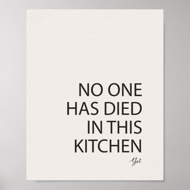 Póster Nadie Ha Muerto En Esta Cocina Aún Imprimida. (Frente)