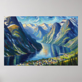 Póster Nærøyfjord Painting