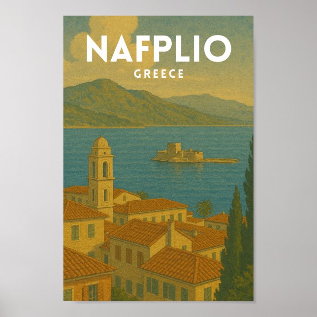 Póster Nafplio Grecia Viñeta (Frente)