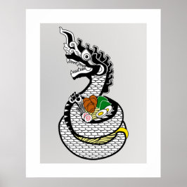 Póster Naga Ramen Thai Japan Fusion Food Fantasy Wall Art