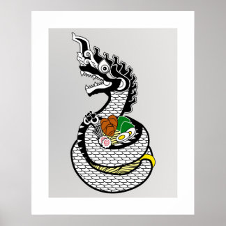 Póster Naga Ramen Thai Japan Fusion Food Fantasy Wall Art