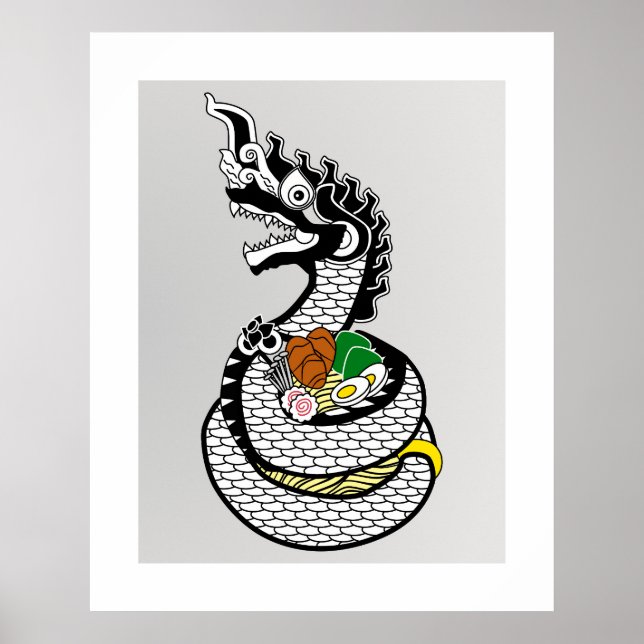 Póster Naga Ramen Thai Japan Fusion Food Fantasy Wall Art (Frente)