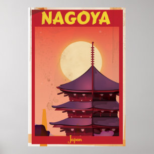 Póster Nagoya, Poster de Viajes por Vintage de Japón