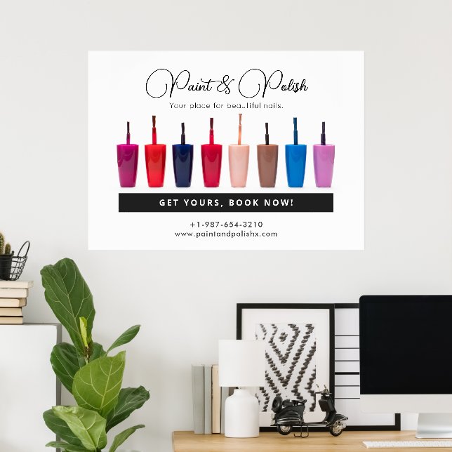 Póster Nail Polaco Color Set Nail Salon (Oficina en casa)