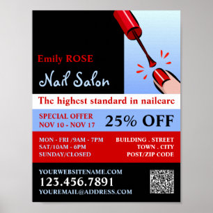 Póster Nail Polaco, Técnico de uñas, Anuncio de venta de