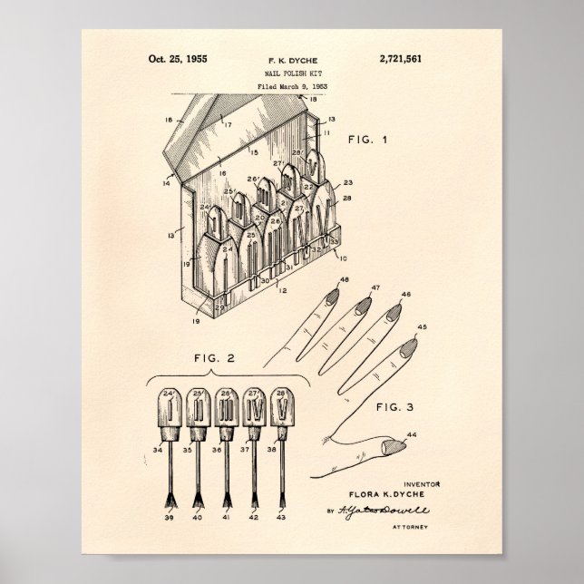 Póster Nail Poland Kit 1955 Patent Art Old Peper (Frente)