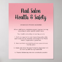 Nail Salon Health Pink Script Font Covid Safety